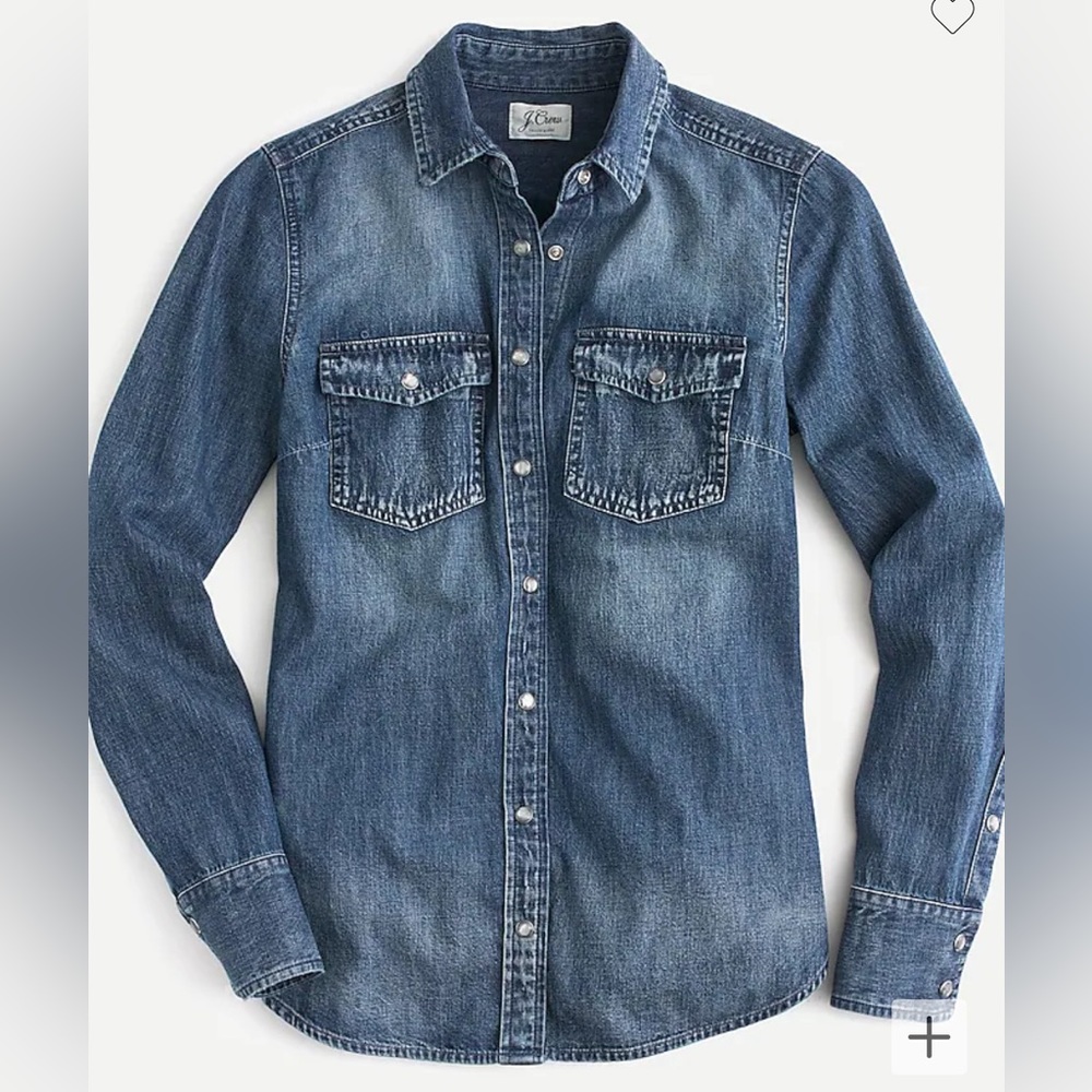 J Crew petite slim fit chambray shirt. Size Petite 4.